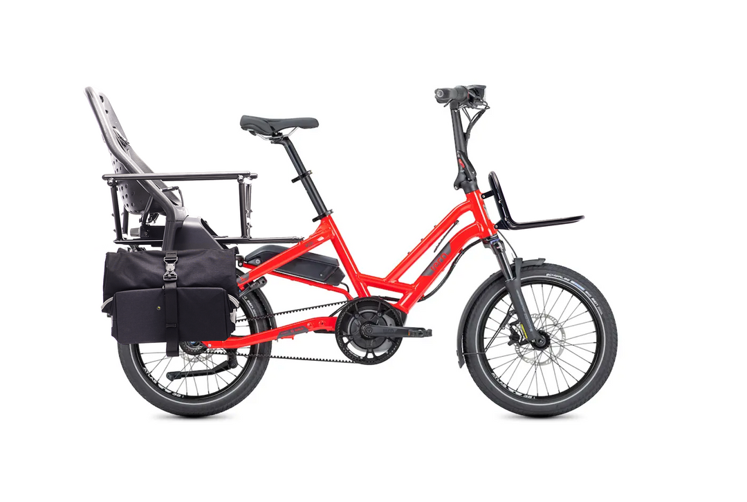 Tern HSD S8i Family and Commuter eCargo eBike with Child seat and Accessories to carry a child.