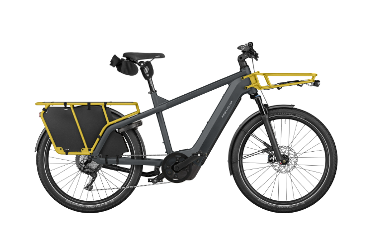 R&M Multicharger3 Touring - Utility Grey / Curry Matte, 51cm, Kiox 500, 750wh, Cargo front carrier, no Offroad kit, Family Kit, no RX chip, no ABS