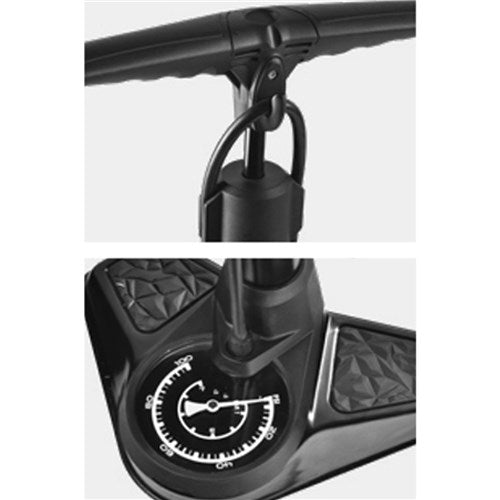QBP Floor Pump - Air Boss - High Volume - Steel Barrel - Steel Base - Large Gauge - Twin Head Valve - 60 Psi